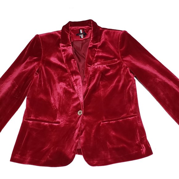 Tommy Hilfiger Red Velvet Jacket - Picture 1 of 9